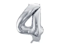 Folie Ballon Tal ''4'', 72 cm, Sølv
