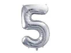 Folie Ballon Tal ''5'', 72 cm, Sølv