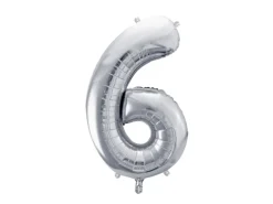 Folie Ballon Tal ''6'', 72 cm, Sølv