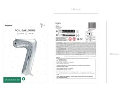 Folie Ballon Tal ''7'', 72 cm, Sølv