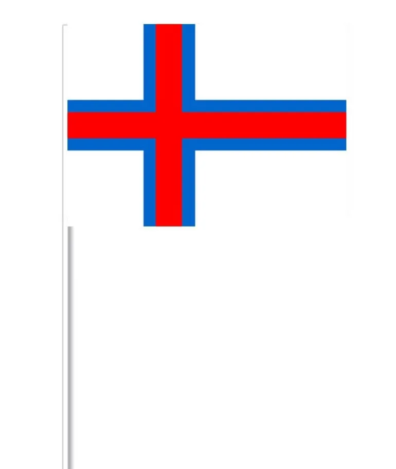 Færøsk Papirflag på Pind, 27 x 20 cm