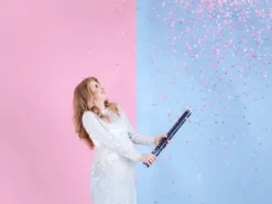 Gender Reveal PIGE - Lyserød Konfetti Kanon, 60 cm