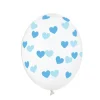Gennemsigtige Balloner med Blå Hjerter (30cm.)