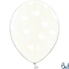 Gennemsigtige Balloner med Hvide Hjerter (30cm.)