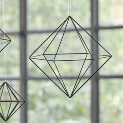 Geometrisk Sort Diamant Dekoration, 30 cm