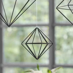 Geometrisk Sort Diamant Dekoration, 15 cm