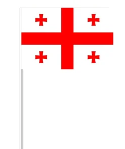 Georgisk Papirflag på Pind, 27 x 20 cm