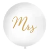 Gigantisk Bryllups Ballon m/Guld Skrift - "Mrs"