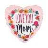 Grabo Blomstret "Love You Mom" Folieballon, 36 cm