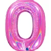 Grabo Jumbo Holografisk Pink Tal Folieballon, 0