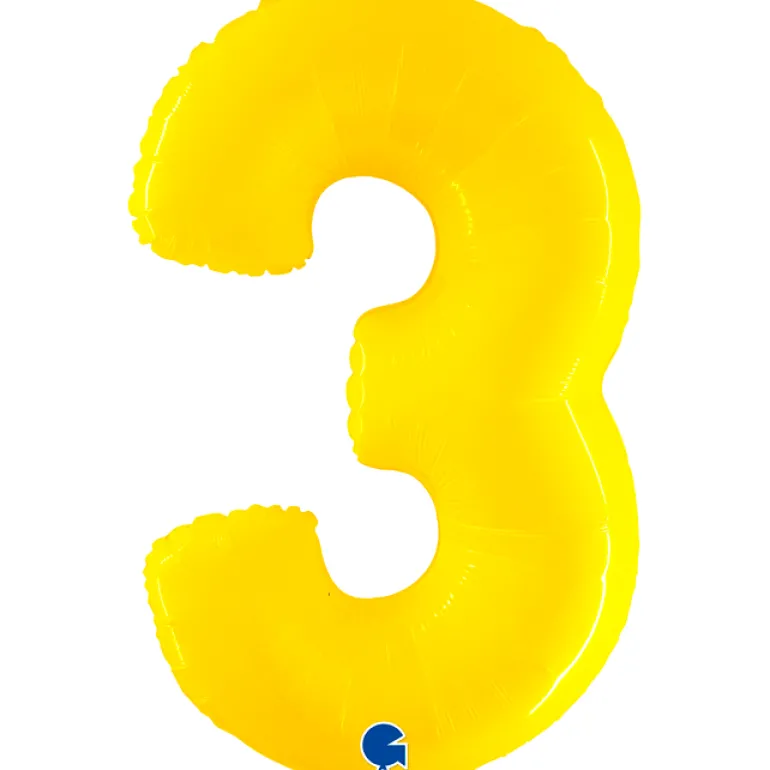 Grabo Jumbo Yellow Shine Tal Folieballon, 3