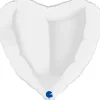 Grabo Metallisk Hvid Hjerte Folieballon 45 cm