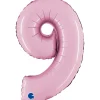 Grabo Mini Lyserød Tal Folieballon 35 cm, 9