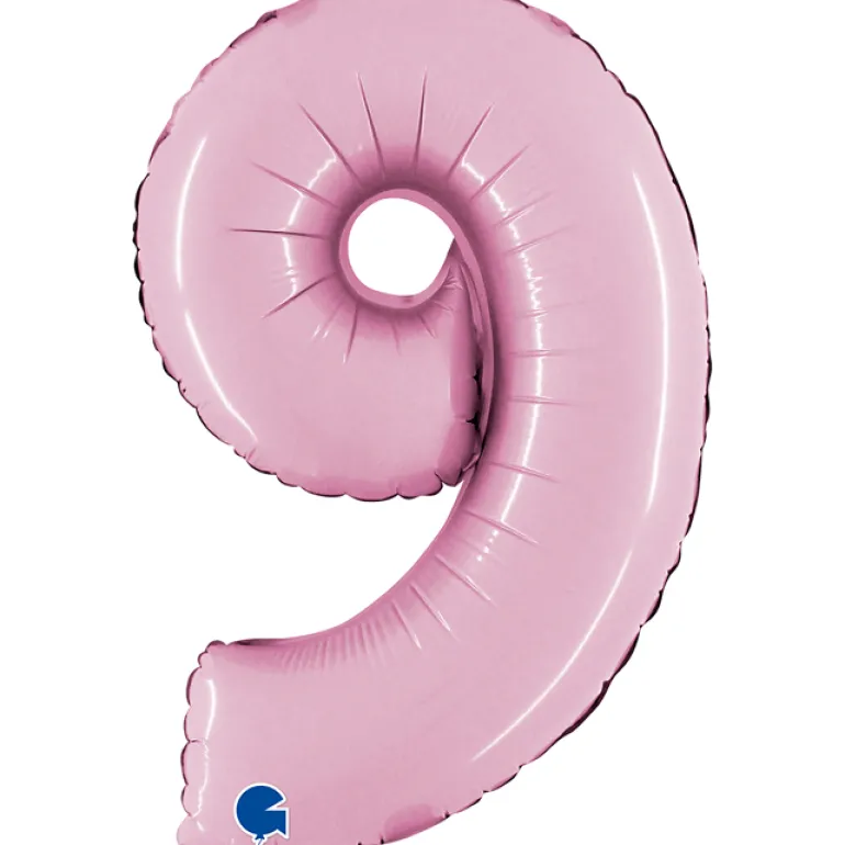 Grabo Mini Lyserød Tal Folieballon 35 cm, 9