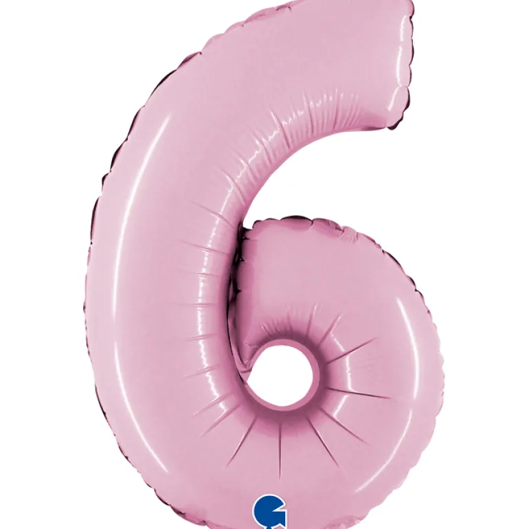 Grabo Mini Lyserød Tal Folieballon 35 cm, 6