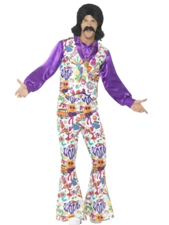 Groovy Hippie Kostume, Herre