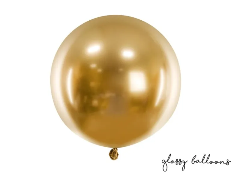 Guld Chrome Jumbo Latex Ballon, 60 cm