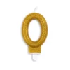 Guld Talformet Kagelys m/Glitter 7 cm - 0 Tal