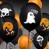Halloween Balloner m/Spøgelses Print, 6 stk.