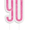 Happy BDAY Pink Glitz Kagelys - 90 År