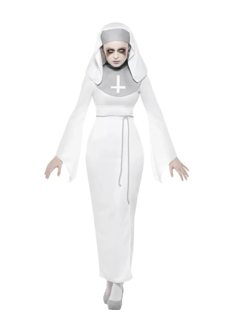 Hjemsøgt Hvid Asyl Nonne - Halloween Kostume