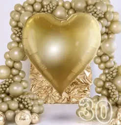 Hjerte Ballon Guld, XXL