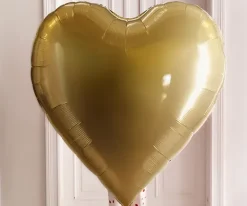 Hjerte Ballon Guld, XXL