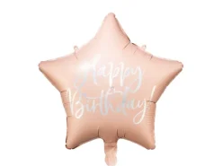 Holografisk Blush "Happy Birthday" Folieballon
