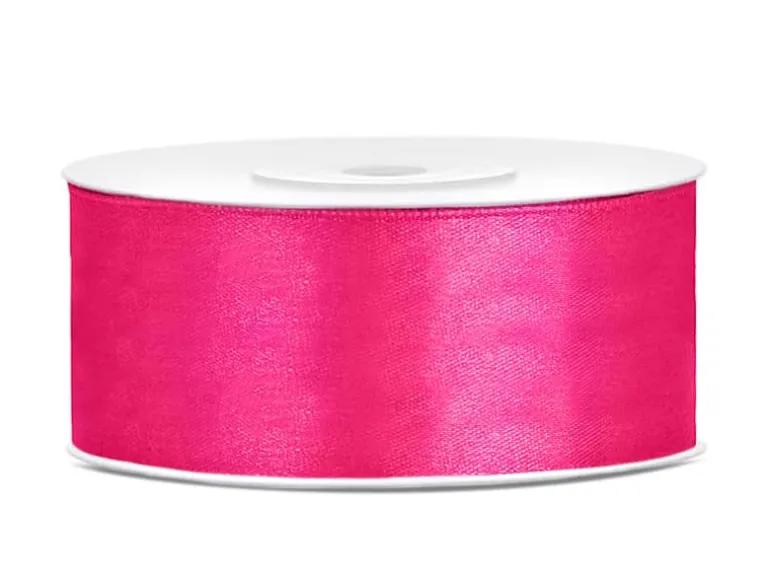 Hot Pink Satinbånd 25 mm, 25 meter