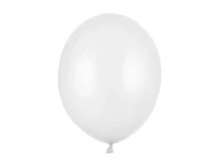 Hvid Ballon Metallisk, 30 cm