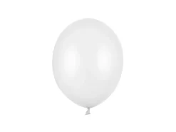 Hvid Ballon Metallisk, 23 cm