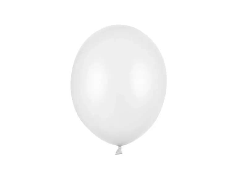 Hvid Ballon Metallisk, 23 cm