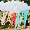 Hvid Ballonsky m/Rainbow Crepebånd