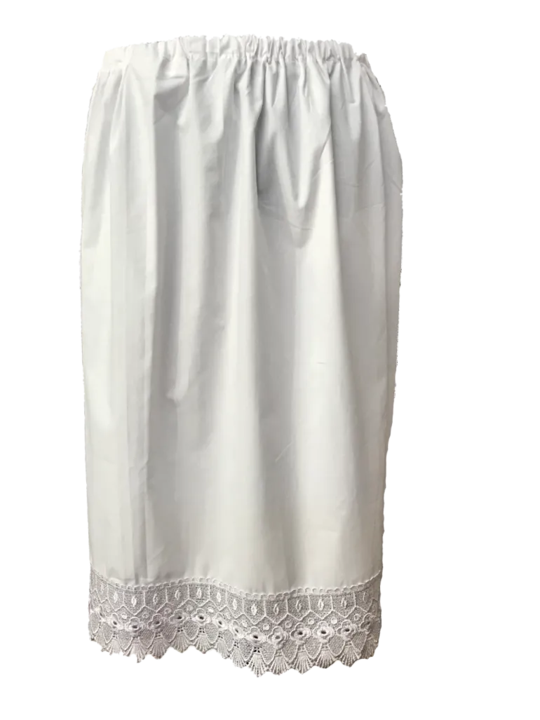 Hvid Blonde Underkjole i 100% Bomuld (65cm.)