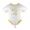 Hvid Bodystocking Folieballon 51 cm, "Hello Baby"