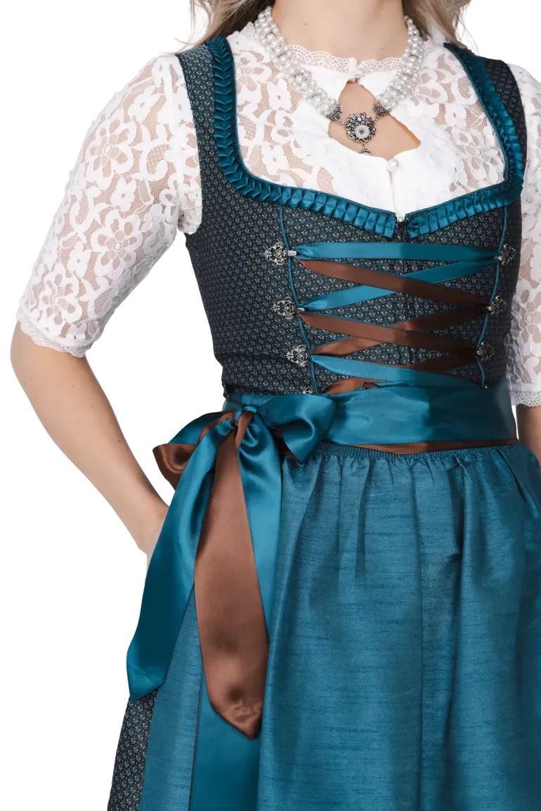 Hvid Dirndl Top med Dråbeformet Udskæring