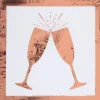 Hvide Servietter Med Rosegold Champagneglas