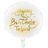 Hvid "Happy Birthday to You" Folieballon, 35 cm