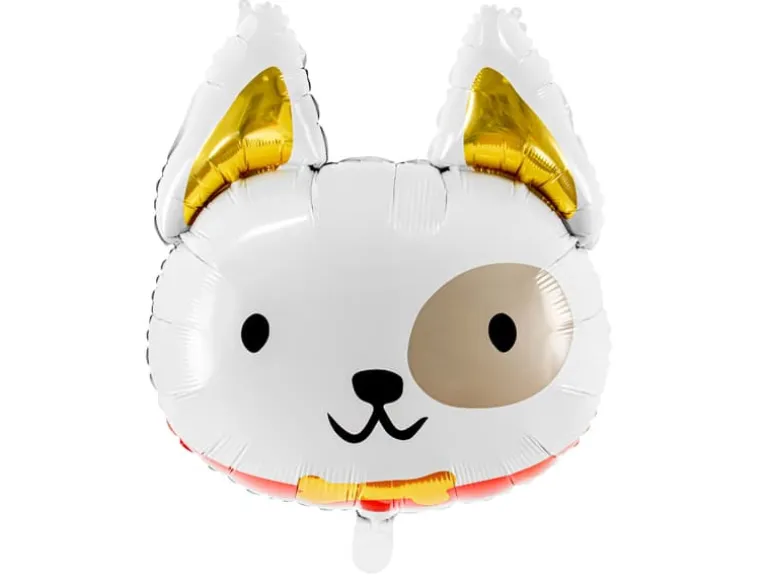 Hvid Hunde Folieballon, 45 x 50 cm