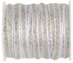 Hvid Stofsnor m/Beige Midte, 5 meter