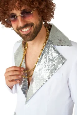 Hvidt Disco Fever Jakkesæt, Suitmeister™