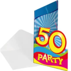 Invitation til 50 år fest (8 stk.)