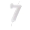 Iriscerende Hvidt Tal Kagelys m/Glitter 6.5 cm - 7