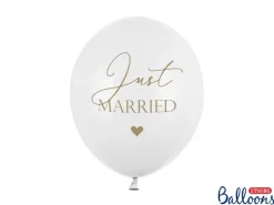 Just Married Latex Balloner, 6 stk