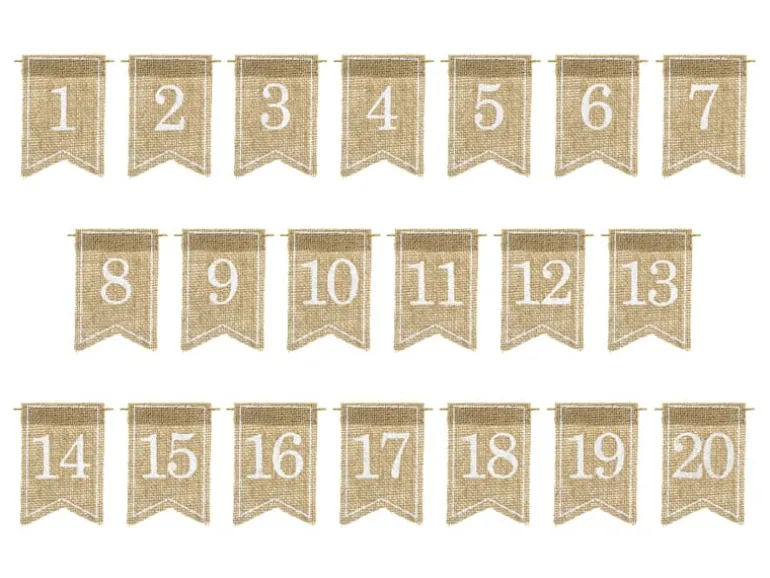 Jute Bordnumre - 1-20