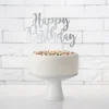 Kagepynt - Happy Birthday - sølv