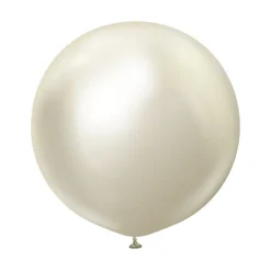 Kalisan Jumbo Latexballon 60 cm, White Gold Chrome