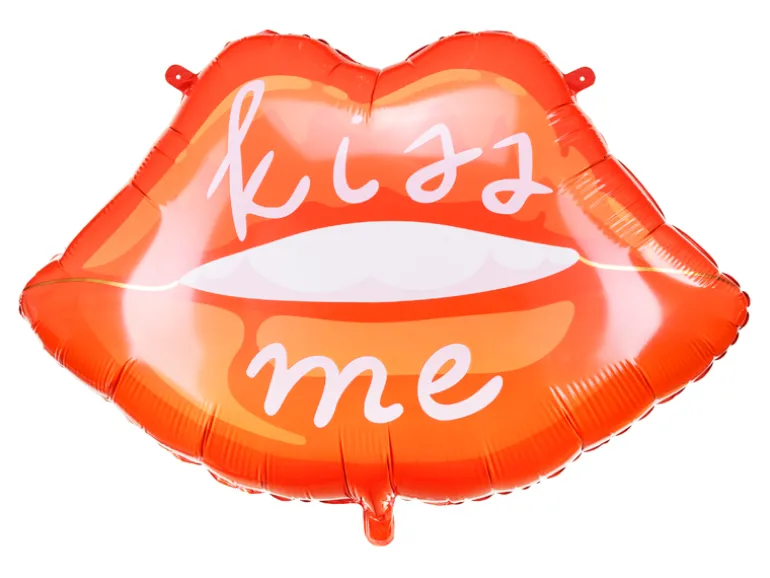 Kiss Me Læber - Folieballon, 87 cm