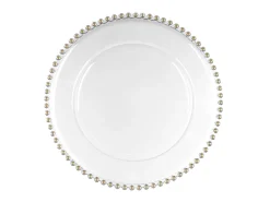 Klar Serveringstallerken med Perlekant, 32 cm