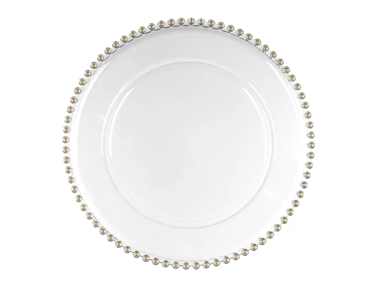 Klar Serveringstallerken med Perlekant, 32 cm